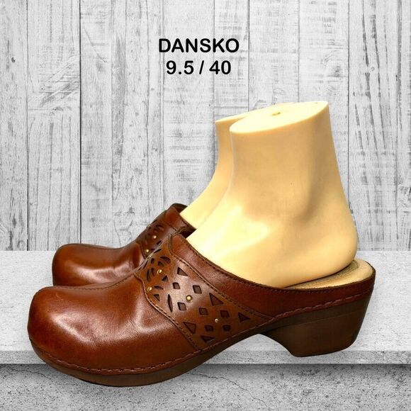 Dansko Pavan Heritage Brown Leather Mid Wedge Mule Womens Size‎ 9.5/40 M - Picture 1 of 11